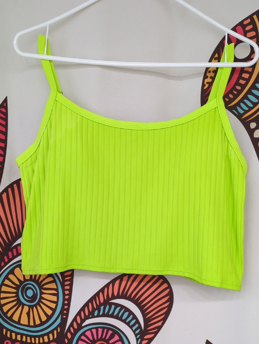 VENUS Lime Superrib Swim Crop Top